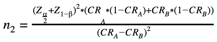 sample size for two-tailed tests