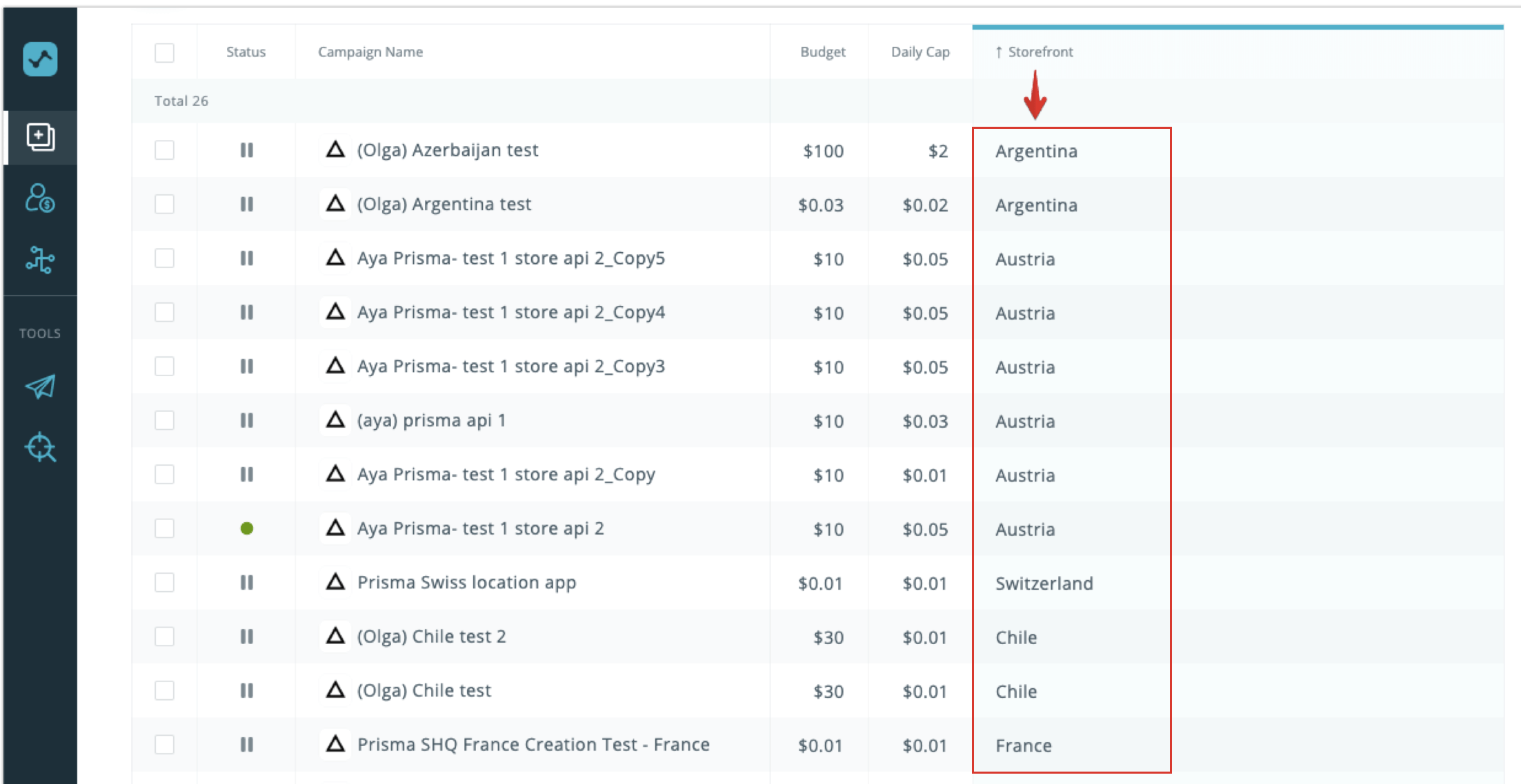 Filtering Data by Apple Search Ads Storefronts