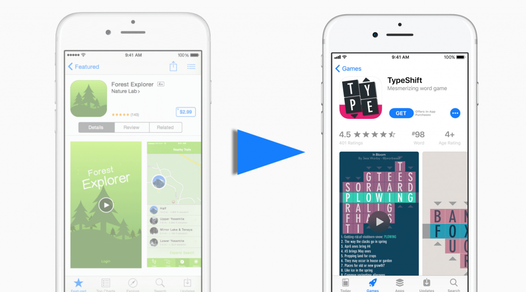 new design app store page splitmetrics